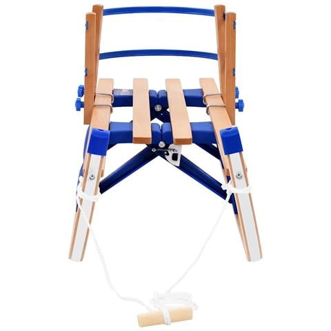 Slittino Da Neve Pieghevole In Legno Con Schienale 110 Cm - Foto 10