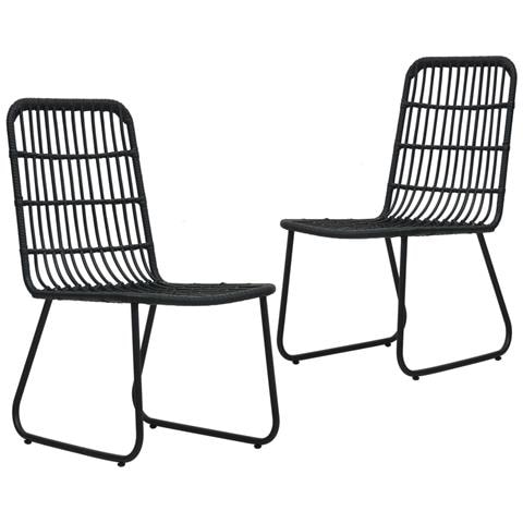 Sedie Da Giardino 2 Pz In Polyrattan Nere - Foto 1