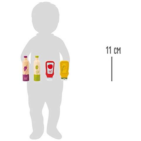 Piccolo Piede-11445 Set Di Salse E Olio Freshin Legno Giochi Di Ruoloaccessori Per Negozi E Cucine Da Gioco Per Bambini4 Pezzi Giocattolimulticolore11445 - Foto 2