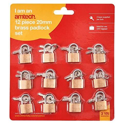 T0790 Brass Piccoli Lucchetti Con Chiavi Per I Bagagli Armadietti Cassette Armadi Borse Sportive Trasparente 12pc - Foto 4