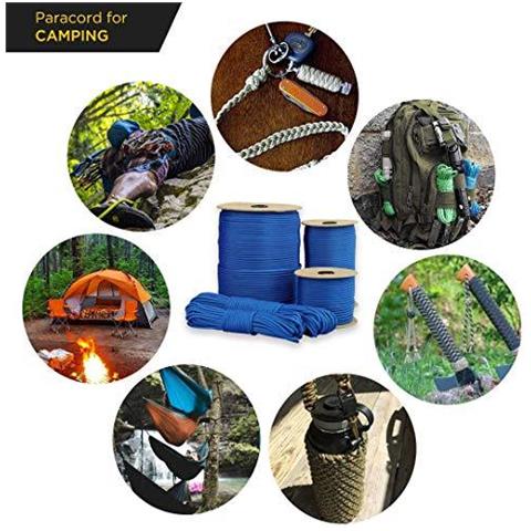 Paracord 550 Del Cavo Dei Paracadute Di Tipo Iii Mil-spec 7 Fili Sopravvivenza (blu 30 M) - Foto 2