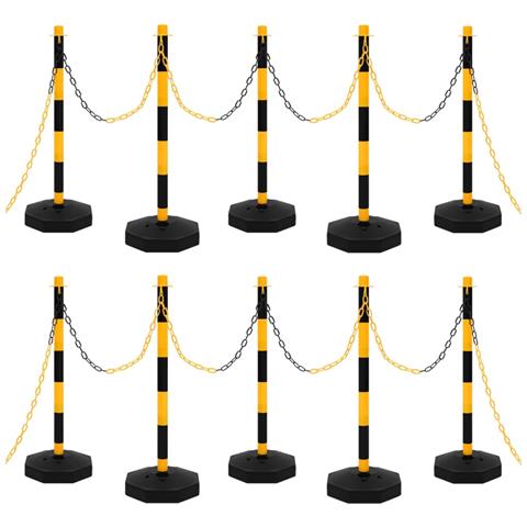 Set Di Pali Stradali Con Catena In Plastica Di 10 M - Foto 1