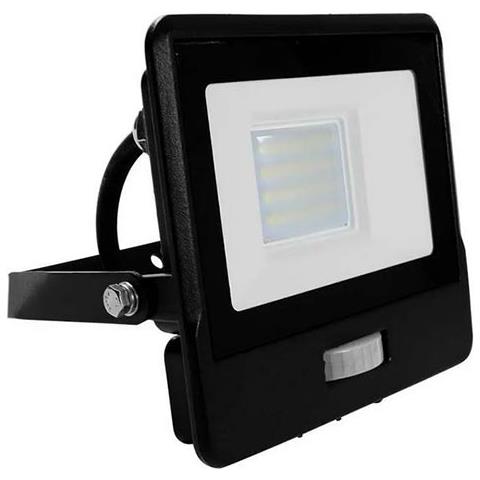 V-tac Vt-128s-1 Faro Led 20w Chip Samsung Con Sensore Di Movimento Pir E Crepuscolare Bianco Naturale 4000k Slim Alluminio Nero Ip65 - Sku 20284 - Foto 1