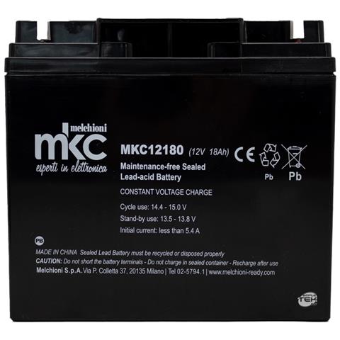 Melchioni Mkc Mkc12180 Batterie Ermetica Al Piombo Vrla Agm 12v 18ah T3 Ups Allarmi Veicoli - Foto 2