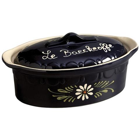 Terrina Ovale Da 41,5 Cm, Blu Con Decorazione Floreale Bianca - 134d7 - Foto 2