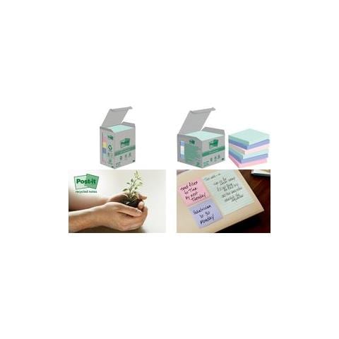 Post-it Recycling Notes Rainbow Haftnotizen Standard Farbsortiert 6 Blcke (7100259123) - Foto 1