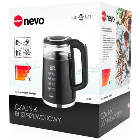 Bollitore Elettrico C530 NEVO Capacità 1,7 L Potenza 2200 W Colore Nero / Trasparente - Foto 9