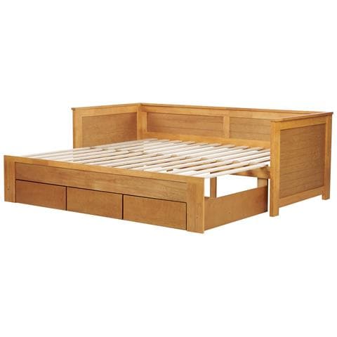 Letto Matrimoniale Con Contenitore Legno Chiaro 90/180 X 200 Cm Cahors - Foto 6
