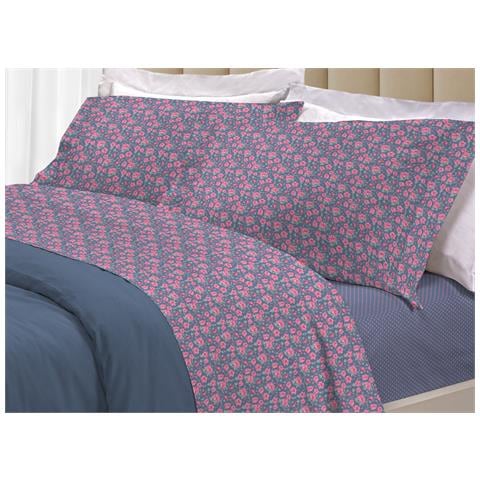 Completo Lenzuola Letto 100% Cotone Made Italy 3027 Disegno Provenza Piazza E Mezza Grigio - Foto 1