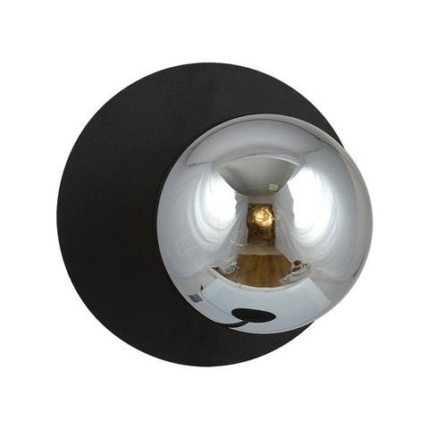 Lampada A Parete Oslo - Nero, Grigio - Acciaio Verniciato A Polvere, Vetro - 20x20x15 Cm - Foto 1