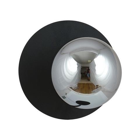 Lampada A Parete Oslo - Nero, Grigio - Acciaio Verniciato A Polvere, Vetro - 20x20x15 Cm - Foto 2
