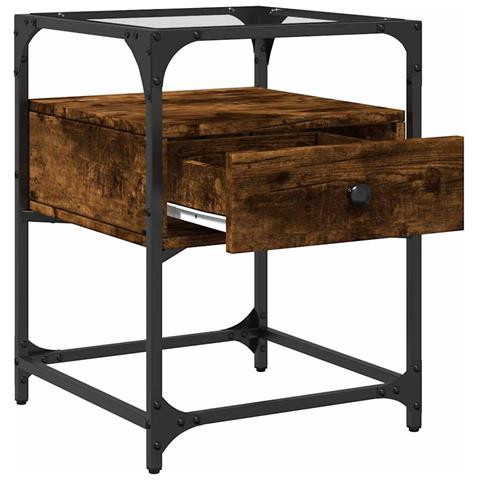 Comodini 2 Pz Rovere Fumo 40x40x55 Cm In Legno Multistrato - Foto 2