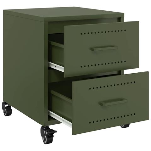 Comodini 2 pz Verde Oliva 36x39x43,5 cm in Acciaio - Foto 2