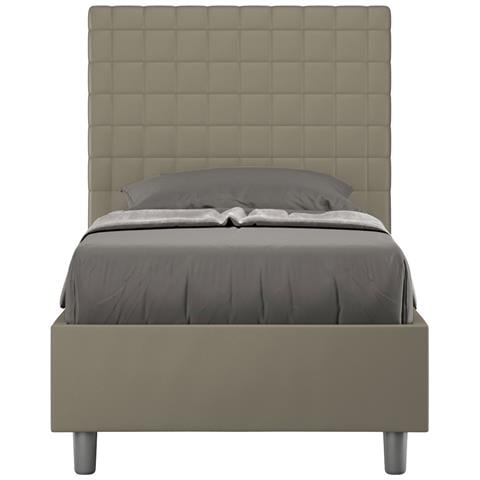 Letto Contenitore Imbottito 80x210  Similpelle Cappuccino Sunny - Foto 1