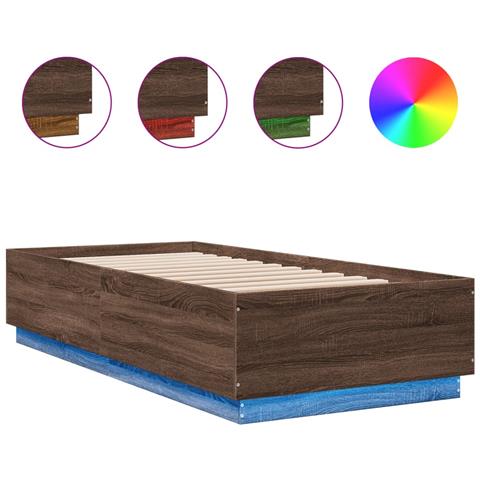 Giroletto Luci Led Rovere Marrone 100x200 Cm Legno Multistrato - Foto 2
