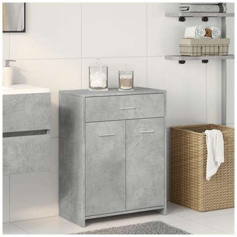 Mobile da Bagno Grigio Cemento 60x33x80 cm in Legno tecnico - Foto 10