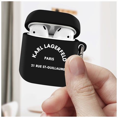 Cover Per Airpods Design Paris Rue Saint-guillaume Soft-touch, Nero - Foto 5