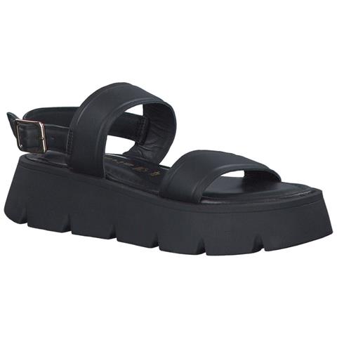 Black Uni Casual Open Sandals Sandali Pelle Scarpe Donna Nero Eu 36, 1-28713-20 007 - Foto 2