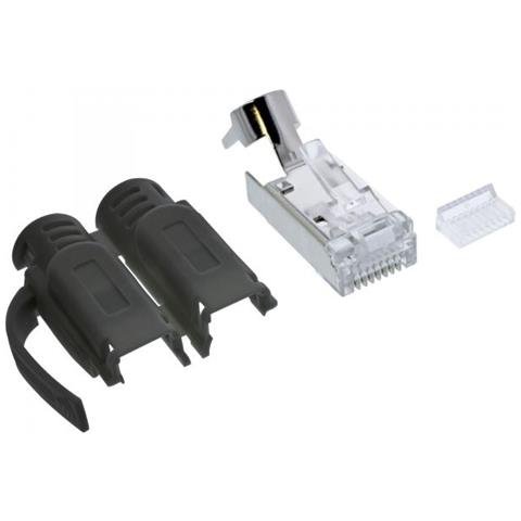 Inline Connettore A Crimpare Cat.6a Rj45 Schermato, Nero, 10 Pz. - Foto 1