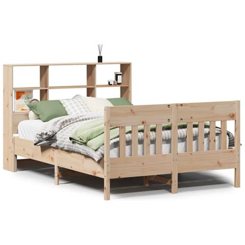 Letto Senza Materasso 140x190 Cm In Legno Massello Di Pino - Foto 2