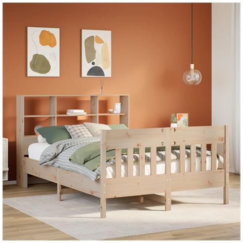 Letto Senza Materasso 140x190 Cm In Legno Massello Di Pino - Foto 1