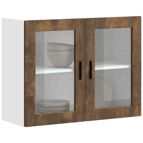 Pensile Da Cucina Con Porta In Vetro Porto Rovere Fumo - Foto 1