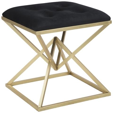 Pouf Triangoli - Oro - Metallo - 45x45x48 Cm - Foto 1