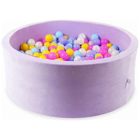 Ballenbak 110x40 Fluweel Zacht Paars Met Ballen 500 St. (roze, Geme Leerd, Geel, Babyblauw, Zeemeermineffect) - Foto 1