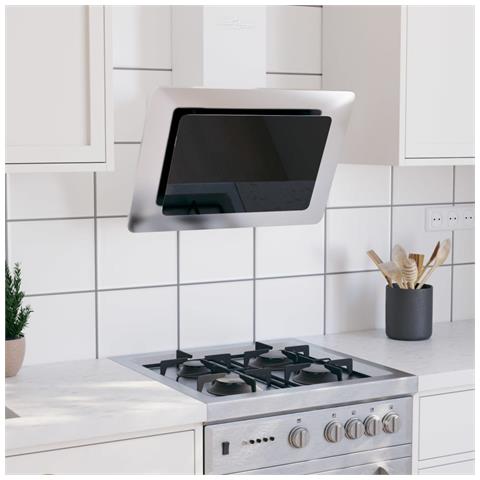 Lusso Casadino -  Cappa A Parete 60 Cm In Acciaio Inox E Vetro Temperato Argento - Foto 2