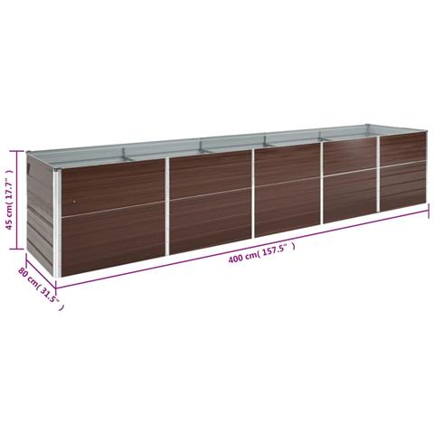 Letto Rialzato In Acciaio Zincato 400x80x45 Cm Marrone - Foto 6