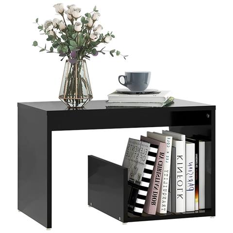 Lusso Casadino -  Tavolino Nero 59x36x38 Cm In Legno Multistrato - Foto 2