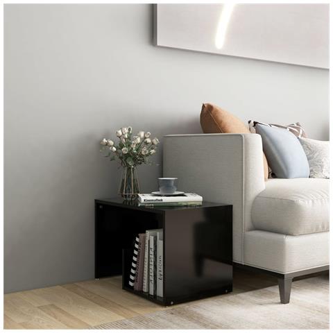 Lusso Casadino -  Tavolino Nero 59x36x38 Cm In Legno Multistrato - Foto 6