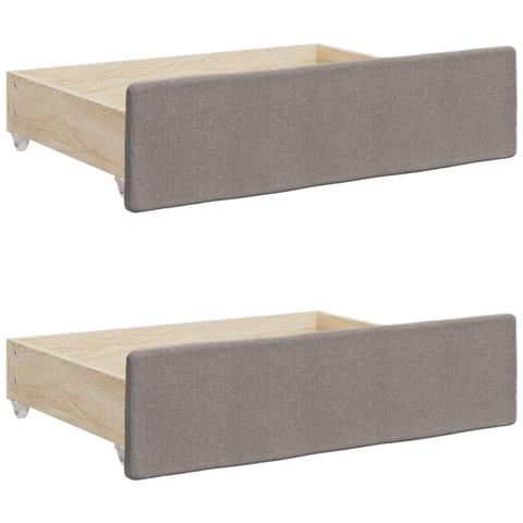 Divano Letto Estraibile con Cassetti Tortora 90x200 cm Tessuto - Foto 9