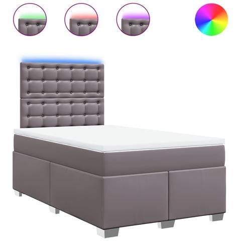 Giroletto a Molle con Materasso Grigio 120x190 cm in Similpelle - Foto 1