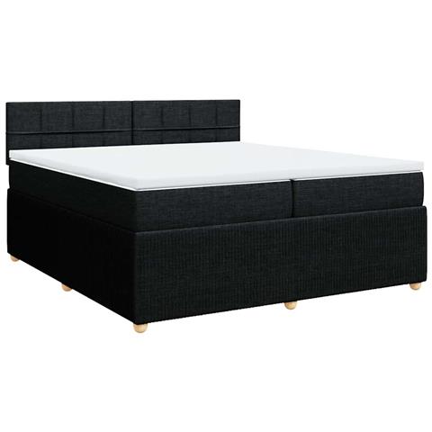 Giroletto a Molle con Materasso Nero 200x200 cm in Tessuto - Foto 1