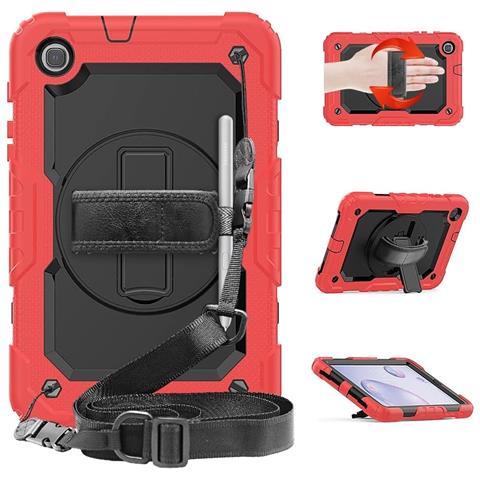 Custodia Per Samsung Galaxy Tab A 8.4” Supporto E Tracolla Rossa - Foto 4