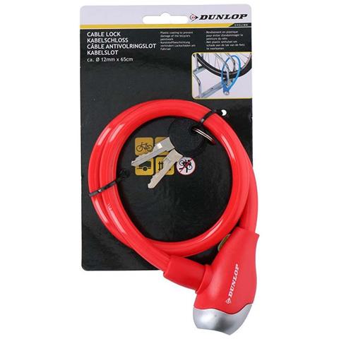 Antifurto A Spirale 65 Cm Per Bicicletta Con 2 Chiavi, Rosso - Foto 2