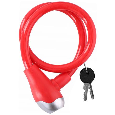 Antifurto A Spirale 65 Cm Per Bicicletta Con 2 Chiavi, Rosso - Foto 1