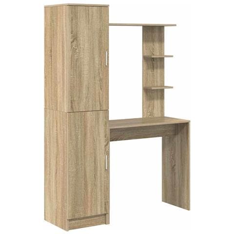 Scrivania con Spazio di Archiviazione 2 pcs Rovere Sonoma - Foto 1