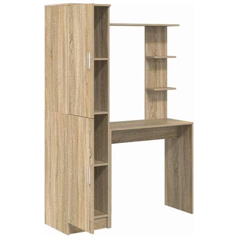Scrivania con Spazio di Archiviazione 2 pcs Rovere Sonoma - Foto 6