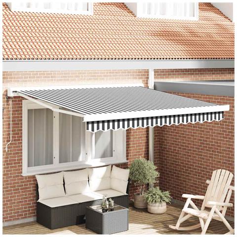 Tenda da Sole Antracite e Bianca 3x2,5 m Tessuto e Alluminio - Foto 2
