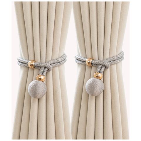 Set Di 2 Fermatenda Decorativi A Sfera - Eleganti Accessori Per Tende Grey - Foto 2