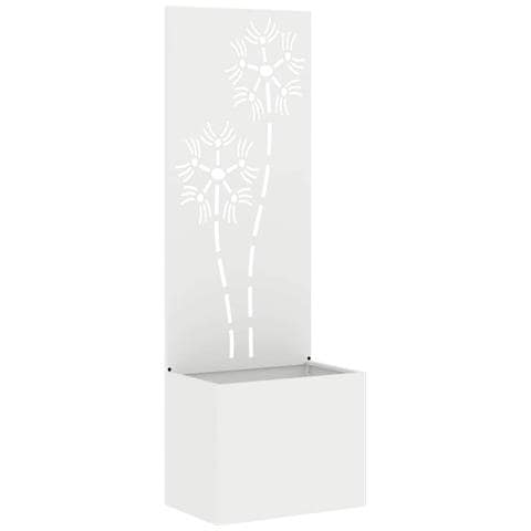 Vaso da Giardino con Pannello Decorativo Bianco 50 x 140 cm - Foto 1