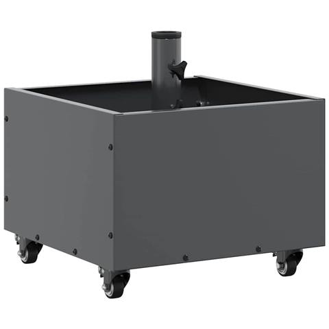 Base per Parasol con Vaso Antracite 45 x 45 x 45 cm Acciaio - Foto 1