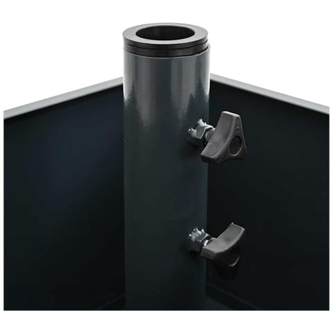 Base per Parasol con Vaso Antracite 45 x 45 x 45 cm Acciaio - Foto 9