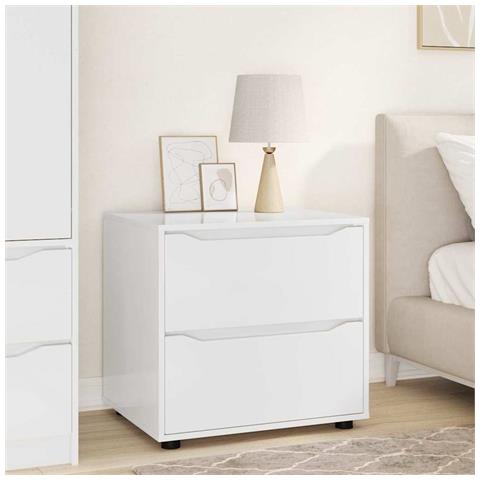 Armadio Bianco Lucido 60 x 48 x 57 cm Legno multistrato - Foto 2