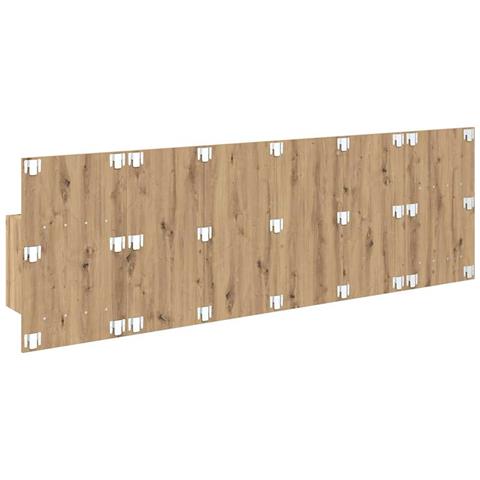 Testata con Comodino 3 pcs Rovere artigianale Legno multistrato - Foto 9