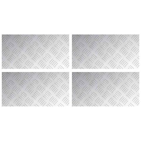 Dischi Quadrati 4 pcs Argento 40 x 20 cm Alluminio - Foto 1
