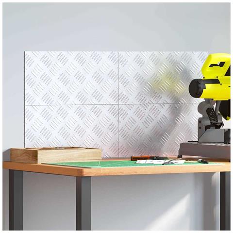 Dischi Quadrati 4 pcs Argento 40 x 20 cm Alluminio - Foto 2