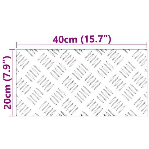 Dischi Quadrati 4 pcs Argento 40 x 20 cm Alluminio - Foto 8